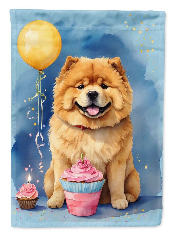 Chow Chow Happy Birthday Garden Flag Mailbox Flag Decorative Yard Flag Banner Outside Patio Artwork Yard Flower Beds, Garden Size, Multicolor_maomaolike.com
