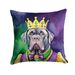 Neapolitan Mastiff King Of Mardi Gras Throw Pillow Machine Washable, Indoor Outdoor Decorative Pillow For Couch, Bed Or Patio, 14Hx14W_maomaolike.com