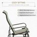 Gliding Lounger Chair, Single Rocker With Lightweight Metal & Mesh Construction, Brown/Tan_maomaolike.com