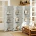 6 Panel 67" Tall Wood Privacy Screen Room Divider With 3 Shelves And Folding Storage For Bedroom, White_maomaolike.com