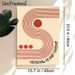 Healing Themed Painting Poster, Minimalist Red Geometric Curved Line & Circle Poster, Inspirational "Healing Is Not Linear" Art, Suitable For Bedroom_maomaolike.com