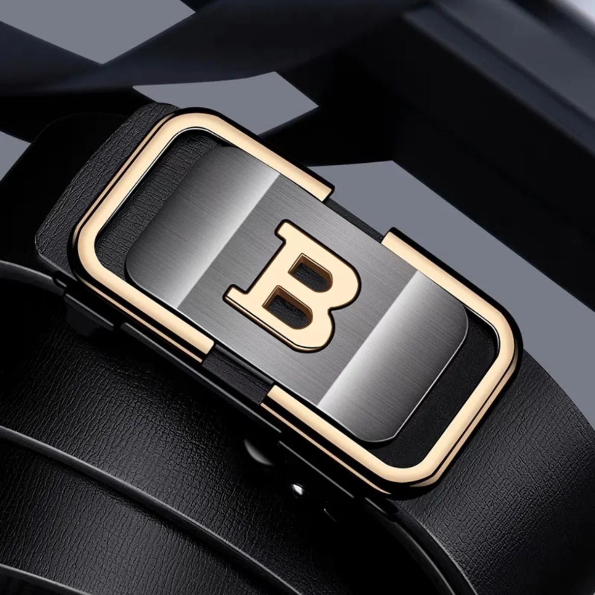 HOT New Headband Leather Automatic Buckle Letter B Pure Cowhide Pants with Business Men's Belt_maomaolike.com