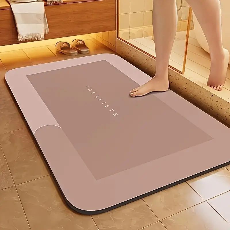 Super Absorbent Diatomaceous Earth Bath Mat, Fast Drying, Anti Slip And Absorbent Floor Mat, Soft And Comfortable Bathroom Mat Suitable For Shower, Laundry Room, Bedroom, Living Room, Door Mat_maomaolike.com