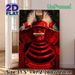 Samurai Themed Painting Poster, Vivid Dark-toned Red Armored Samurai Portrait Poster, Striking Cultural Artwork Ideal For Home Office, Living Room_maomaolike.com