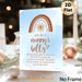 Baby Shower "How Big Is Mommy's Belly" Painting Poster, Soft Watercolor Bohemian Rainbow & Sun Poster, Interactive Party Game Decor For Baby Shower_maomaolike.com