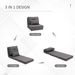 Convertible Flip Chair, Floor Lazy Sofa, Folding Upholstered Couch Bed With Adjustable Backrest, Metal Frame And Pillows For Living Room Bedroom, Dark Gray_maomaolike.com