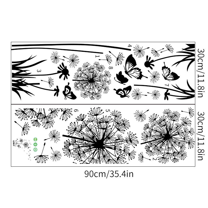 Small Size Black Dandelion Sofa Bedroom Background Wall Living Room TV Decoration Self-Adhesive Sticker_maomaolike.com