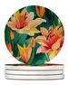 Lilies In Watercolor Large Sandstone Coasters Pack Of 4 Absorbent Round Coasters Decor Gifts For Men Or Women, 4 In, Multicolor_maomaolike.com
