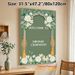 Mehndi Ceremony Welcome Painting Poster, Soft Green Watercolor Floral & Golden Lantern Poster, Elegant Decorative Sign Ideal For Mehndi Ceremony_maomaolike.com