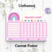 Rainbow Themed Reward Chart Painting Poster, Pastel-colored Cute Cartoon Rainbow Scene Poster, Practical Tool To Track Daily Progress And Rewards_maomaolike.com