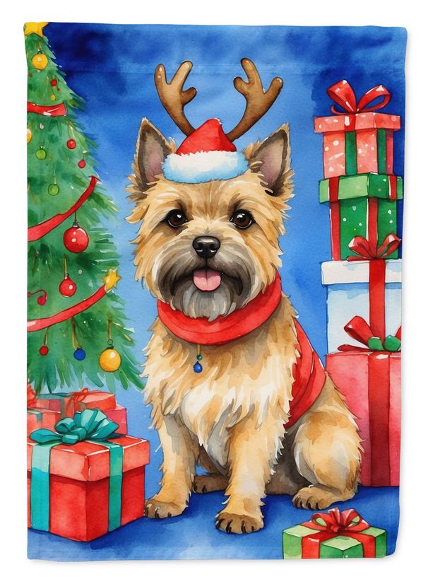 Cairn Terrier Christmas Reindeer House Flag Large Porch Sleeve Pole Decorative Outside Yard Banner Artwork Wall Hanging, Polyester, House Size, Multicolor_maomaolike.com