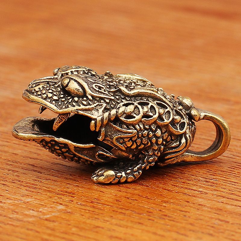 Brass Bell Golden Pendant Car Accessories Yuanbao Coin Toad Keychain Metal Crafts Street Stall Small Items_maomaolike.com