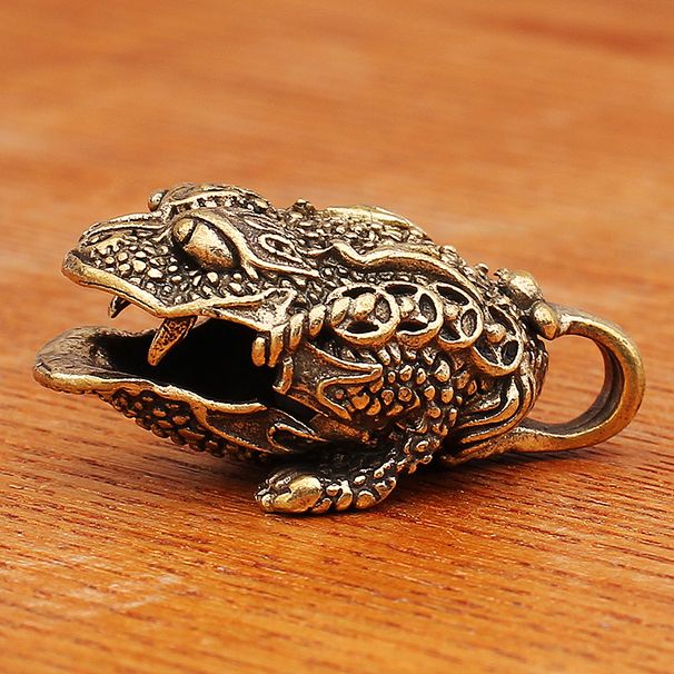 Brass Bell Golden Pendant Car Accessories Yuanbao Coin Toad Keychain Metal Crafts Street Stall Small Items_maomaolike.com