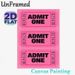 Admit One Ticket Painting Poster, Vibrant Pink Retro Ticket Pattern Poster, Stylish Decorative Accent Ideal For Home Theater, Living Room And_maomaolike.com