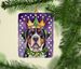 Greater Swiss Mountain Dog King Of Mardi Gras Porcelain Ornament Christmas Tree Hanging Decorations For Home Christmas Holiday, Rectangle, Gift, Multicolor_maomaolike.com
