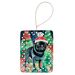 Pug Christmas Porcelain Ornament Christmas Tree Hanging Decorations For Home Christmas Holiday, Rectangle, Gift, Multicolor_maomaolike.com