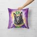 Belgian Sheepdog King Of Mardi Gras Throw Pillow Machine Washable, Indoor Outdoor Decorative Pillow For Couch, Bed Or Patio, 18Hx18W_maomaolike.com