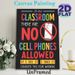 Classroom No Cell Phones Themed Painting Poster, Vibrant Bold Typographic & Graphic Poster, Clear Rule Reminder To Maintain Focused Learning_maomaolike.com