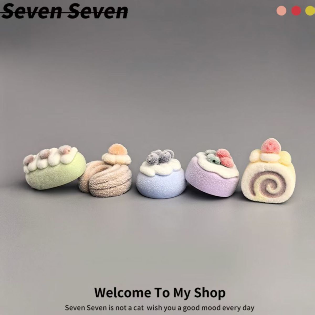 Cute Sweet Dessert Dashboard Screen Computer Monitor Decoration Car Interior Healing Cake_maomaolike.com