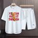 Men's Clothing 2024 Waffle Casual Summer Suit Men's Loose Teen Short sleeved T shirt Shorts Handsome Two piece Suit_maomaolike.com