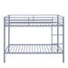 Metal Bunk Bed Twin Over Twin, Low Profile Bunk Bed Frame WithBuilt-in Ladder, High Guardrail And Metal Slats, Space-Saving Twin Size Bed Frame For Kids Teens, No Box Spring Required, Gray_maomaolike.com