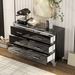 Elegant High Gloss Dresser With Metal Handle,Mirrored Storage Cabinet With 6 Drawers For Bedroom,Living Room_maomaolike.com