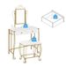 Vanity Table Set With Mirror & Stool,White Makeup Dressing Desk With Drawers For Girls,Women,Bedroom,Gift_maomaolike.com