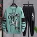 Men's Clothing Casual sports suit sweatshirt men's spring and autumn printed men's autumn clothes loose two piece suit men's clothing wholesale_maomaolike.com