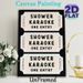 Shower Karaoke Ticket Painting Poster, Vintage-style Retro Ticket-shaped With Neon Outline Poster, Playful Bathroom-themed Decor Ideal For Home_maomaolike.com