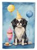 Japanese Chin Happy Birthday House Flag Large Porch Sleeve Pole Decorative Outside Yard Banner Artwork Wall Hanging, Polyester, House Size, Multicolor_maomaolike.com