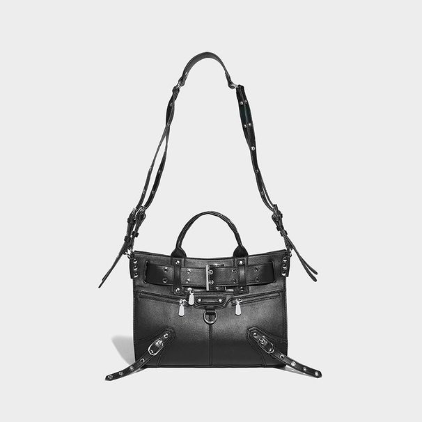 Heavy-duty Rivet Motorcycle For Women 2026 Winter New High-end Niche Design Large Capacity Tote Crossbody Bag Trendy_maomaolike.com
