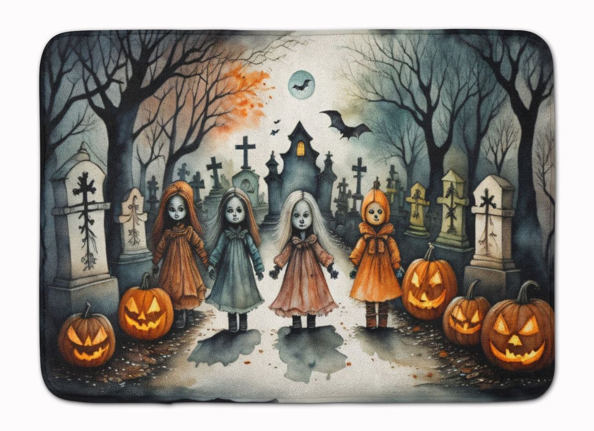 Creepy Dolls Spooky Halloween Memory Foam Kitchen Mat Machine Washable Anti-Fatigue Mat Cushion Comfort Bath Mat Or Kitchen Rug_maomaolike.com