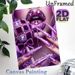 Purple Glam Lips & Jeweled Nails Painting Poster, Sparkly Luxury Crystal-embellished Poster, Eye-catching Decorative Piece Ideal For Bedroom, Vanity_maomaolike.com