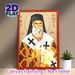 Orthodox Saint Nektarios Painting Poster, Traditional Orthodox-style Detailed Religious Figure With Halo, Ornate Robes And Sacred Book Poster, Classic_maomaolike.com