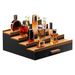 Wooden Tiered Perfume Organizer, Countertop Cosmetic Display Stand With Drawers & Hidden Multi-Functional Storage Layer For Dresser Counter Storage_maomaolike.com