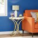 Round End Table Sofa Side Table Small Coffee Table With Metal Frame_maomaolike.com