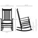 Wooden Outdoor Rocking Chair With Armrests, High Back For Garden, Patio, Balcony, Porch, Black_maomaolike.com