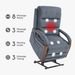Power Lift Recliner Chair For Elderly, Recliner Chair With Massage & Heat, Electric Leather Lift Recliner Chair For Living Room With Side Pocket, Blue_maomaolike.com