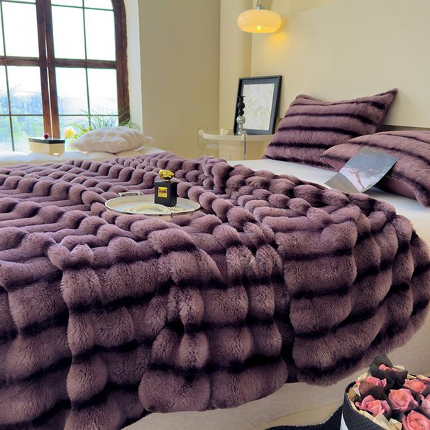 Factory Wholesale Export Fur Milk Velvet Thickened Rabbit Warm Blanket Cross-Border E-commerce Top-sale_maomaolike.com
