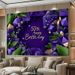 Glitter Purple 50th Birthday Party Banner - 2D Flat Polyester Backdrop With Golden Lettering, Wall Hanging Photo Props, Party Decor_maomaolike.com