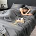 Washed ice silk air conditioning quilt core summer quilt four piece set single double summer cool quilt summer gift bedding_maomaolike.com