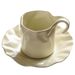 Pleated Coffee And Saucer, High-end Exquisite Ceramic Mug, Women's Home-use Design, Niche Milk Cup, Drinking Cup_maomaolike.com