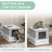 PawHut Fully Enclosed Cat Litter Box With Scoop, Hooded Cat Litter House With Drawer Type Tray, Foldable Smell Proof Cat Potty With Front Entry, Top Exit, Portable Pet Toilet With Large Space, Gray_maomaolike.com