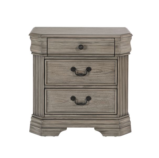Wood Night Stand, Gray Carbinet_maomaolike.com