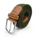 HOT Waist Black Canvas Braided Elastic Woven Leather Wide Hot Metal Stretch Belt for Men_maomaolike.com