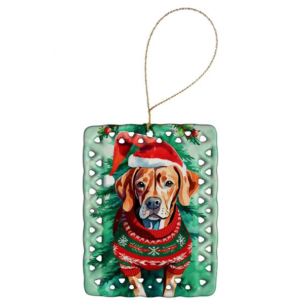 Vizsla Christmas Porcelain Ornament Christmas Tree Hanging Decorations For Home Christmas Holiday, Rectangle, Gift, Multicolor_maomaolike.com