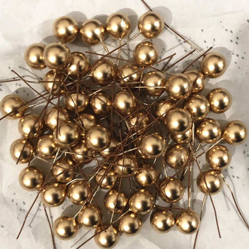 100 Pieces Of 12mm Artificial Foam Berries, Gold, Silver, Yellow, Red Cherry Pearl Fruit, Christmas Supplies Accessories_maomaolike.com