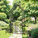 Metal Garden Arch With Gate With Planter W80.71*H97.24 Climbing Plants Support Rose Arch Outdoor Black_maomaolike.com