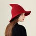 Unisex Cotton yarn wizard knitted Halloween witch hat spire foldable magic hat_maomaolike.com