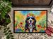 Bernese Mountain Dog Hippie Dawg Doormat Front Door Mat Indoor Outdoor Rugs For Entryway, Non Slip Washable Low Pile, 24H X 36W_maomaolike.com